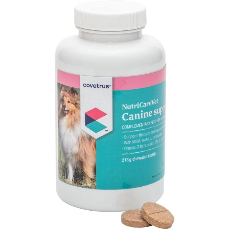 NutriCareVet Skin & Coat Support for Skin and Fur Metabolism in Dogs - 85 Chewable Tablets