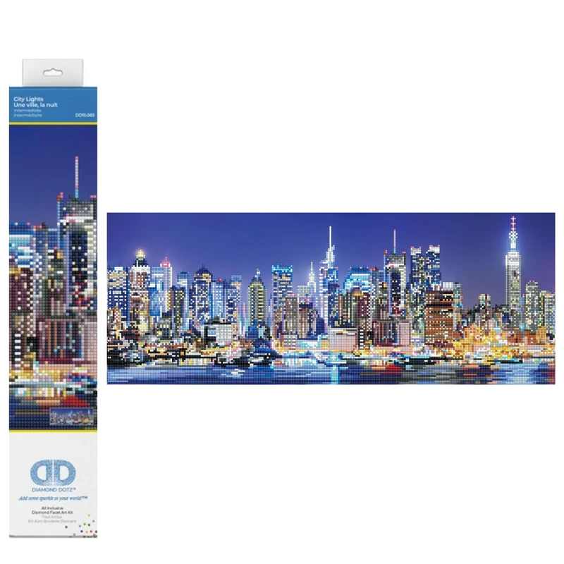 Diamond Dotz Diamond Painting City Lights 5D Landscape Diamond Painting Complete Kit with Diamond Intermediate Level 29 x 75 cm