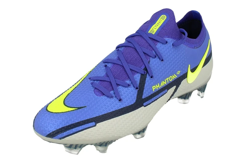 NIKE Unisex Phantom Gt2 Elite Fg Soccer shoes, Sapphire Volt Grey Fog Blue Void, 8 UK