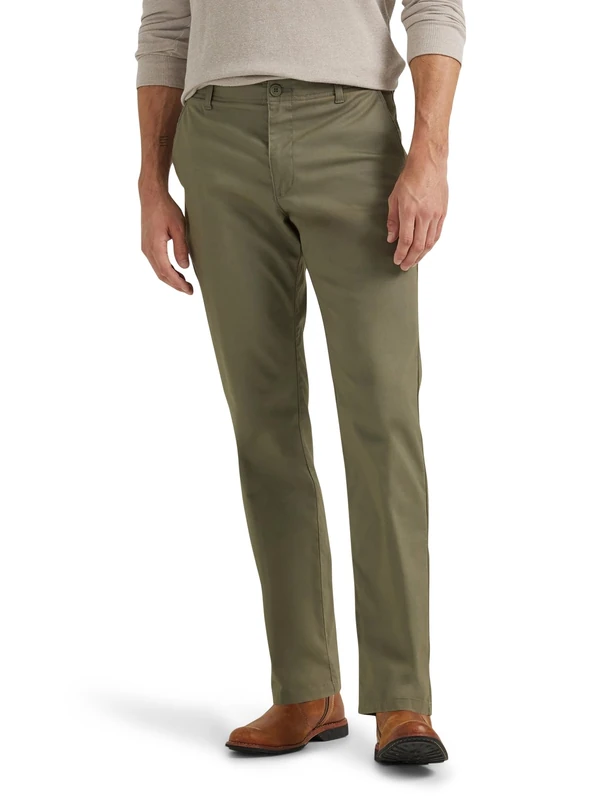 Lee Men's Performance Series Extreme Comfort Slim Pant, Muted Olive, 34W x 30L