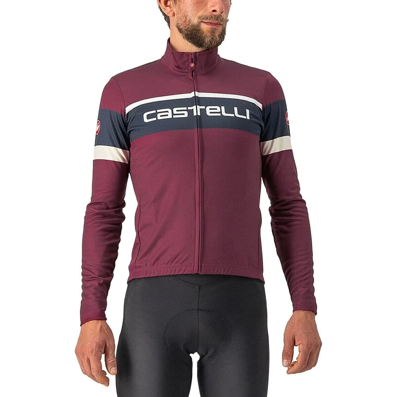 CASTELLI 4522522-421 PASSISTA Jersey Men's Sweatshirt Bordeaux/Savile Blue-Chalk L