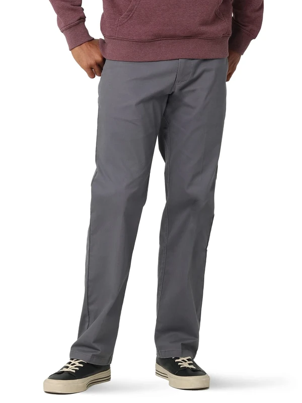 Lee Men's Performance Series Extreme Comfort Straight Fit Pant, Painter Gray, 34W x 29L
