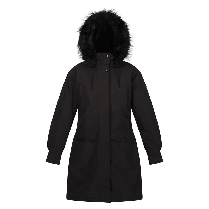 Regatta Womens/Ladies Shiloh Faux Fur Trim Parka (12 UK) (Black) - Image 1