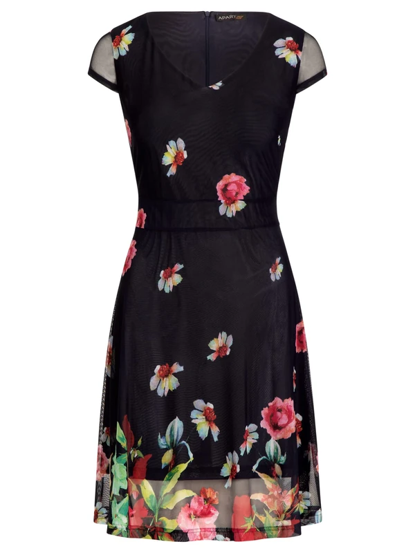 ApartFashion Women's Flash June Casual Night Out Dress, Navy Blue Multi-Coloured, M