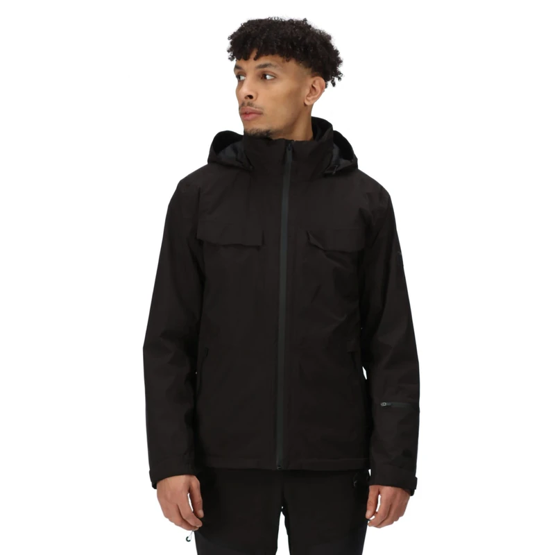 Regatta Mens Britely Torch 3 in 1 Waterproof Jacket (XL) (Black) - Image 1