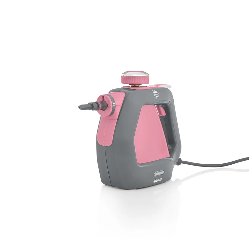 Swan x TV’s Queen of Clean SC17350QOCN Handheld Steam Cleaner with 3 Steam Pressure Settings, 22-28g/min Steam Rate, 9 Attachments and Extra-Long 5m Cable, 220ml, Pink