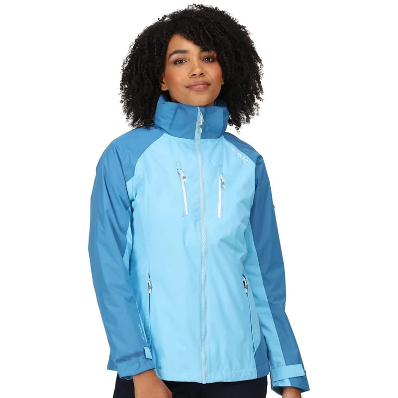 Regatta Womens/Ladies Calderdale IV Waterproof Jacket (14 UK) (Ethereal/Vallarta Blue)