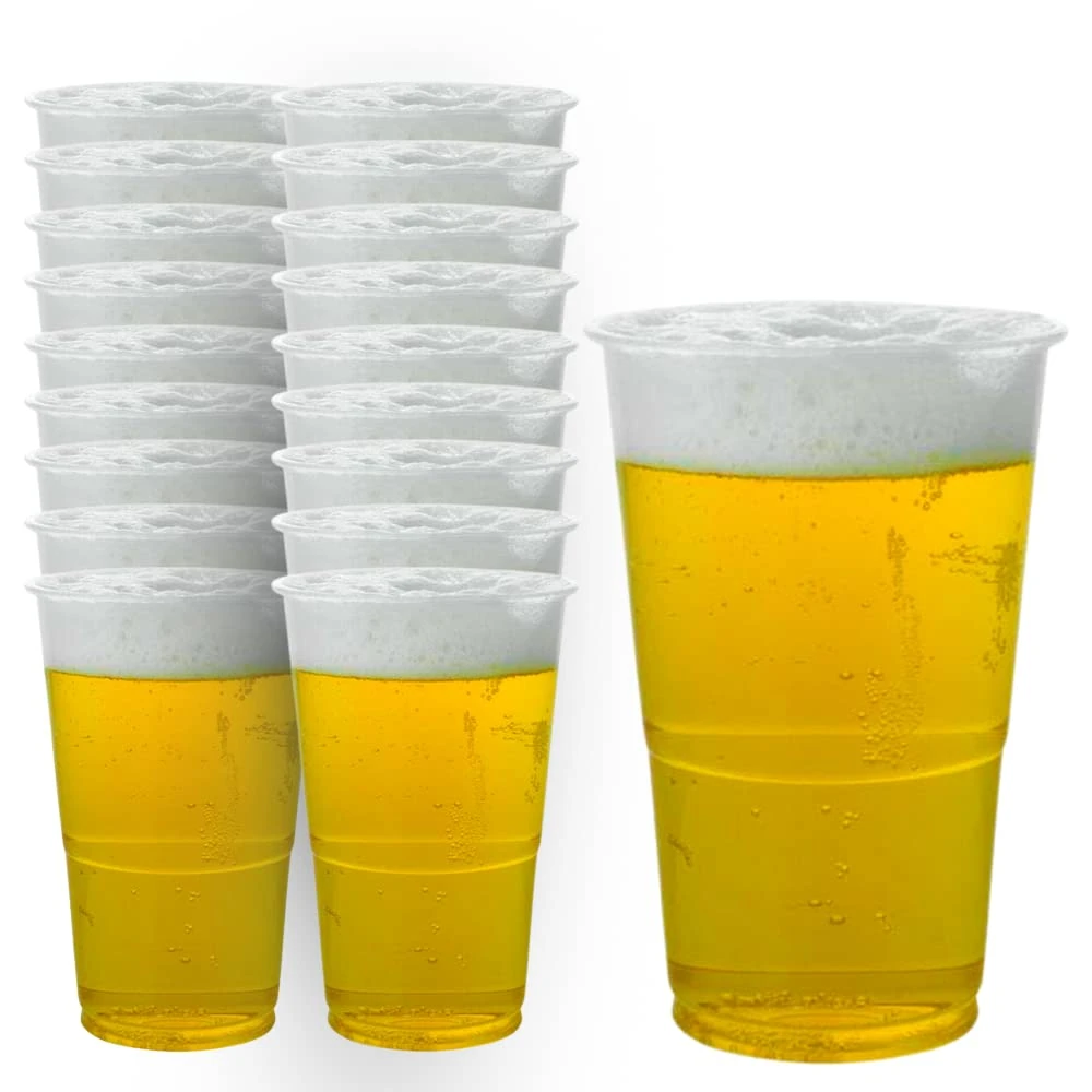 Plastic Pint Glasses 660 ML - Full Pint - (Pack of 50) - Perfect Disposable Plastic Glasses for Pint - Best Beer Cups for Any Events