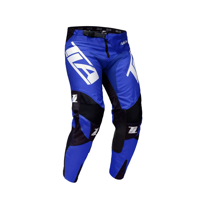 TLA TROOPS LEGEND RACING APPAREL Reaktion Men's Moto Cross Trousers | Printed Cross Trousers by Sublimation | Men's Motorcycle Trousers for Competition and Amateur, Blue, XS