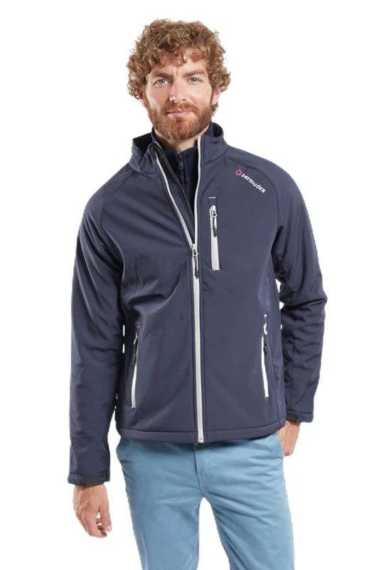 Bermudes Men's Sealand Softshell Jacket, Marine, XXXXL