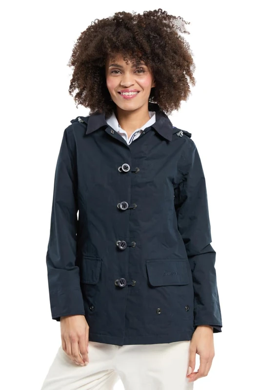 Bermudes Women's New Baltimore Front Zip Waterproof Jacket, Navy Blue, XXL