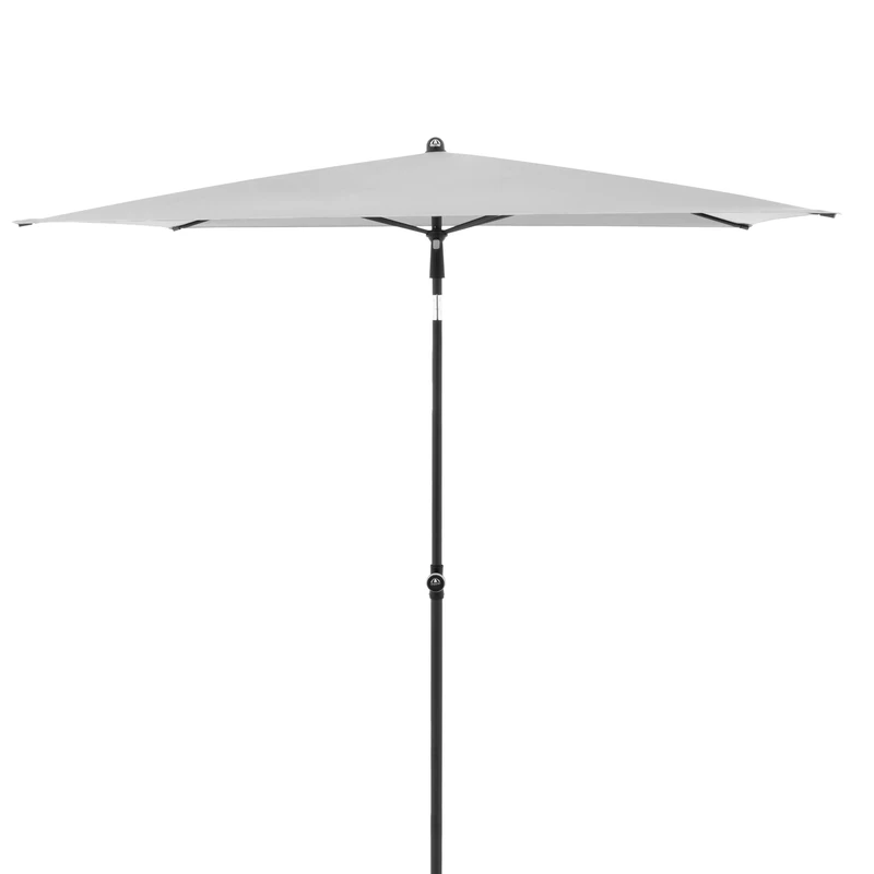 Doppler Rethink Parasol 180 x 120 cm, Weather-Resistant Cover Made of 100% Recycled Polyester Fabric, Good UV Protection, Manual Operation, Light Grey, Large