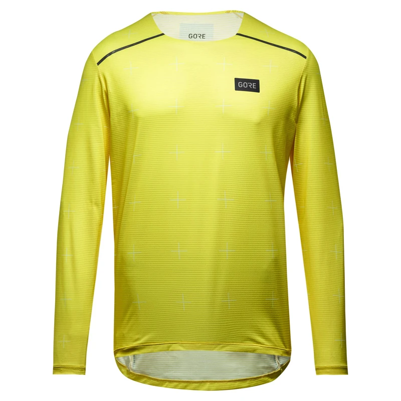GORE WEAR Men's Breathable Shirt, Contest, Comfortable Long-sleeved Functional Shirt, Quick-drying, Washed Neon Yellow, L