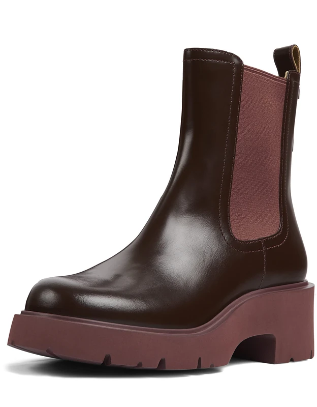 Camper Women's Milah K400575 Chelsea Bootie, Burgundy 007, 9 UK