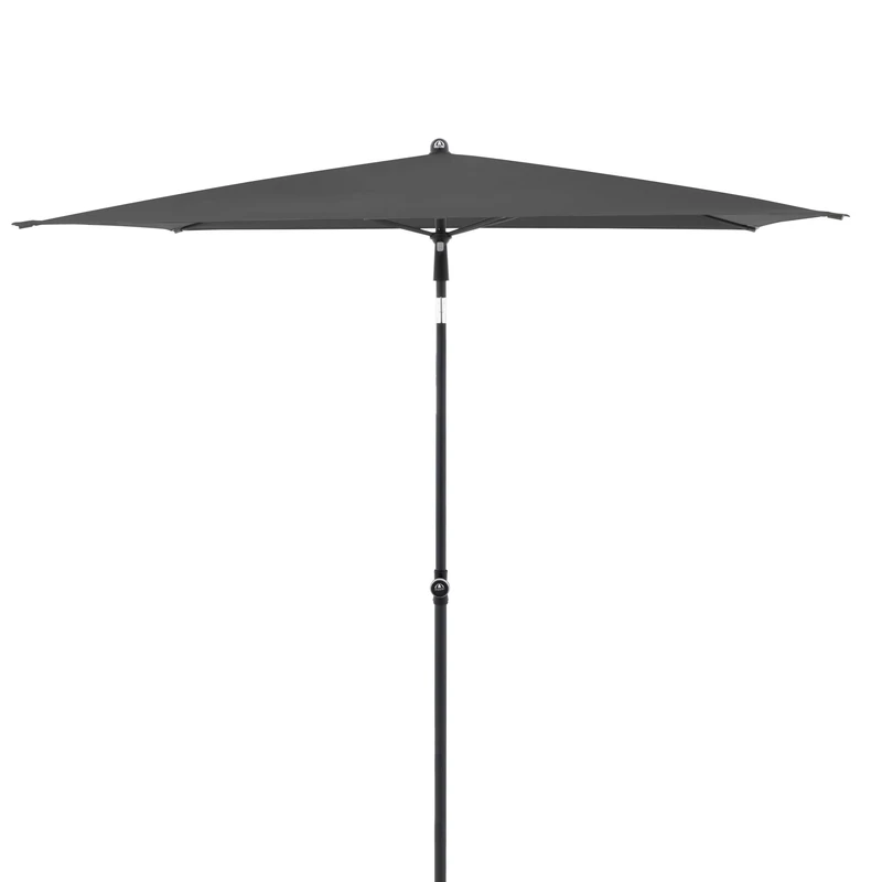 Doppler Rethink Parasol 180 x 120 cm in Dark Grey - Rectangular for Balcony and Patio - Sustainable Umbrella - Balcony Parasol with Hand Opener - With Cover - Tilting Garden Umbrella