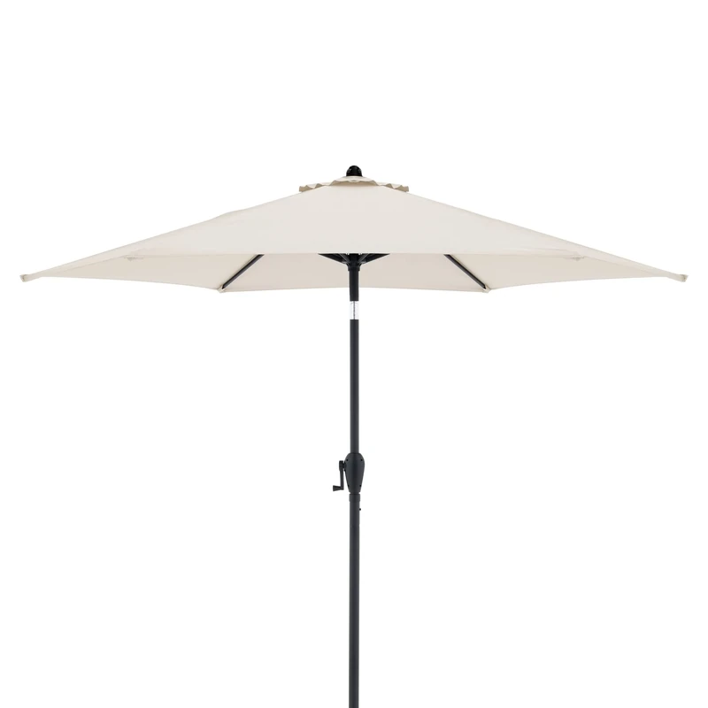 Doppler Jack Parasol 250 cm in Natural – Round Parasol for Balcony and Patio – Folding Umbrella – Balcony Parasol – Crank Umbrella – Garden Umbrella with Crank Function