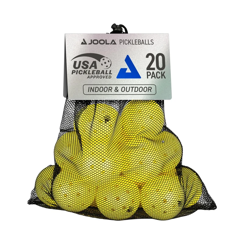 JOOLA Pickleball Primo Balls 3 Star Outdoor and Indoor Play Balls with USAPA Certification, 26 g, 74 mm Diameter, Yellow, Pack of 20