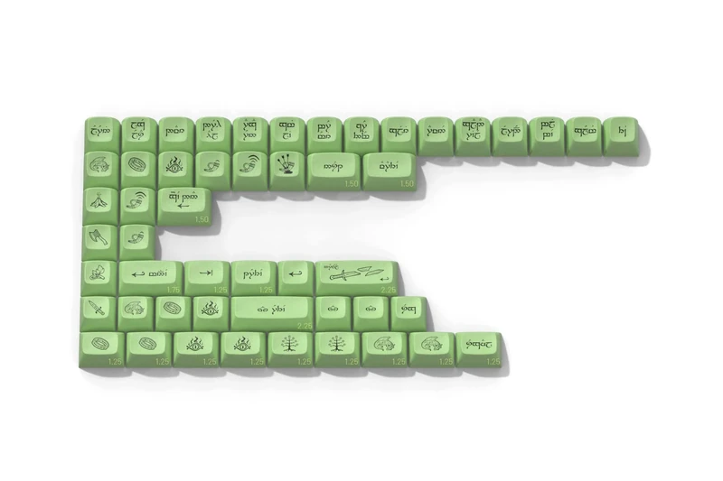 DROP The Lord of The Rings MT3 Elvish Keycap Set, PBT Hi-Profile, Cherry MX Style Keyboard Compatible with 60% Through TKL layouts, Full-Size, and Enthusiast Layouts (Elvish Extras Kit)