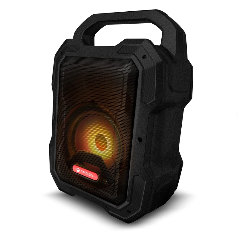Motorola Sound ROKR 800 Bluetooth Speaker - 20-Hour Playback - FM Radio - Coloured LED - DC, USB, AUX, and MIC Connections - True Wireless Technology - Black