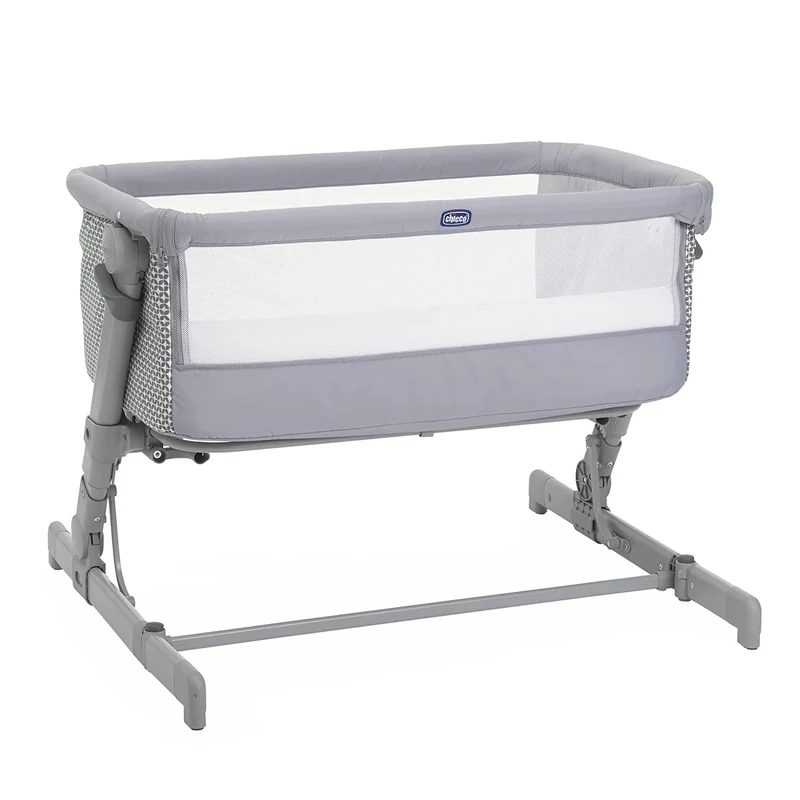 Chicco Next2Me Go, Eco+ Baby Crib, Fits Most Beds, Adjustable Height, Reclining, Promotes Air Circulation, Mattress and Travel Bag Included
