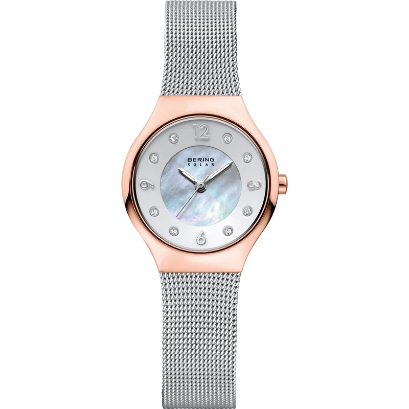 BERING Women Analog Solar Collection Watch with Stainless Steel Strap and Sapphire Crystal 14427-060