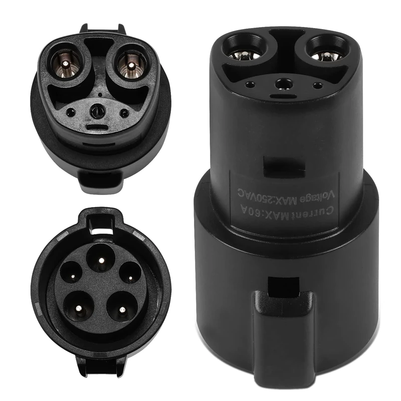 DNA MOTORING TCR-001 J1772 to Tesla Charging Adapter Maximize EV Charging Options Compatible with Tesla Model 3, Y, S, X for Level 1 Level 2 Charging Stations SAE J1772 Charger, Black - Image 1