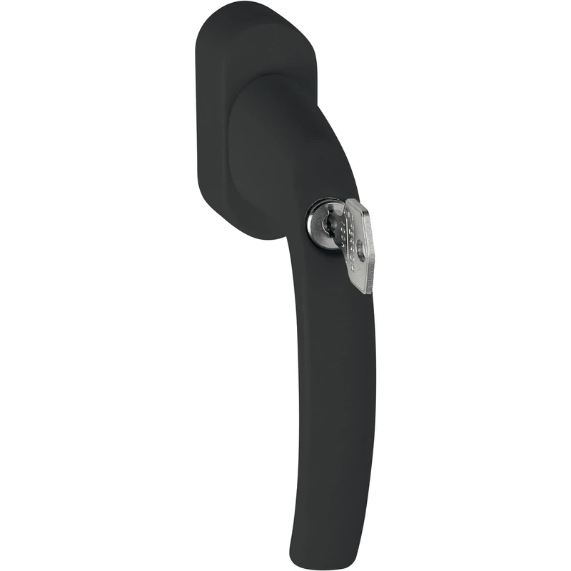 HOPPE 11618243 Black Atlanta Secustik Window Handle 90°, VK 7 x 32-42 mm, Schwarz matt