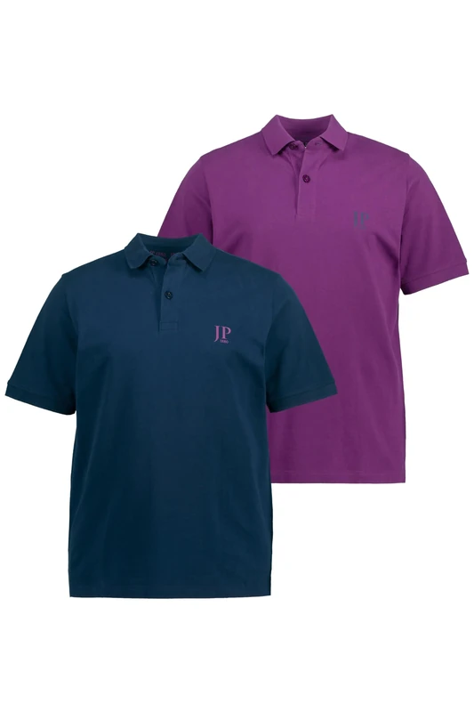 JP 1880 Men's Poloshirts, 2er-Pack Polo Shirt Purple XXL