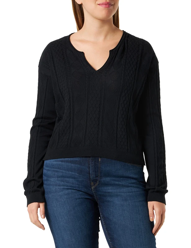 Blauer Women's Crew Neck Knitwear Sweater, 999 Black, 16
