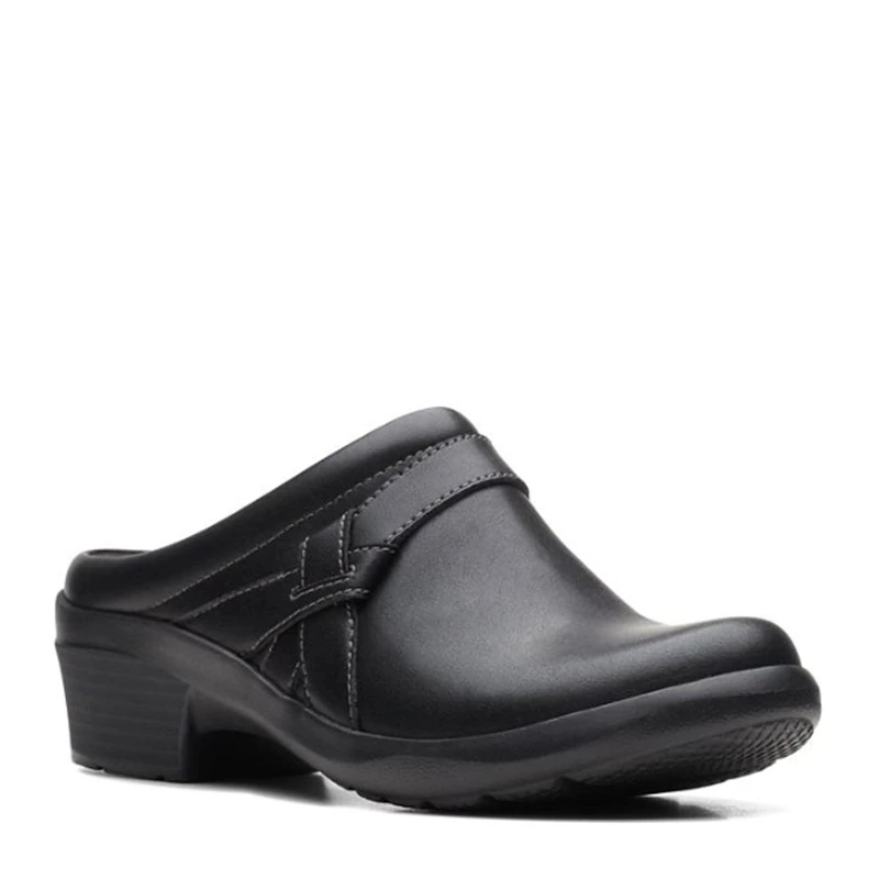 Clarks Women's, Angie Mist Clog, Black Leather, 9.5 UK