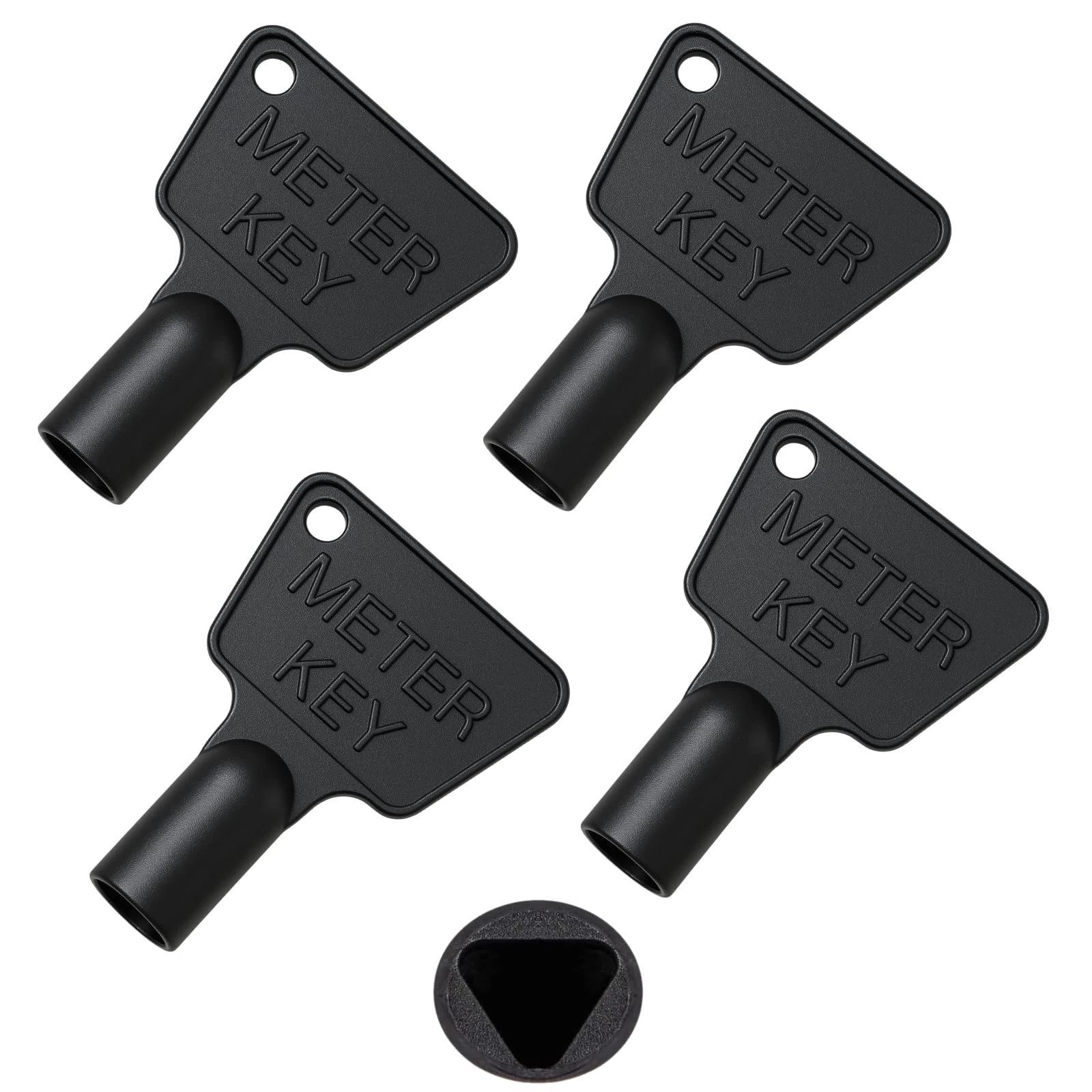 HowseHold Gas Meter Box Key [4 Pack] - Triangle Key - Electric Box Key - Utility Box Key - Black Plastic Key