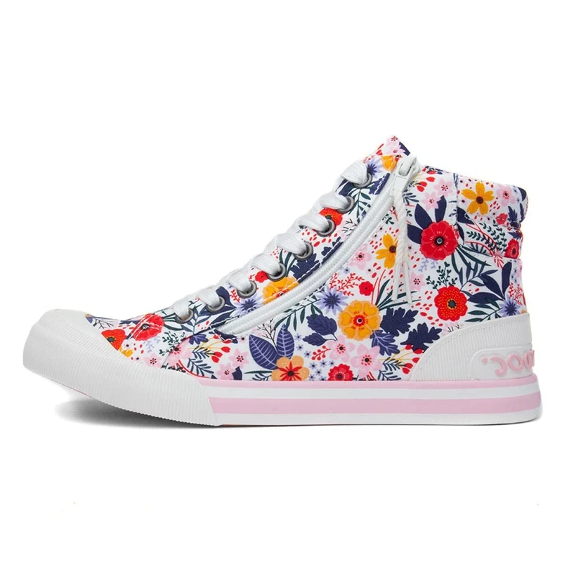 Rocket Dog Jazzin Hi Malden Womens Floral Canvas - Size 7 UK - Multicolour