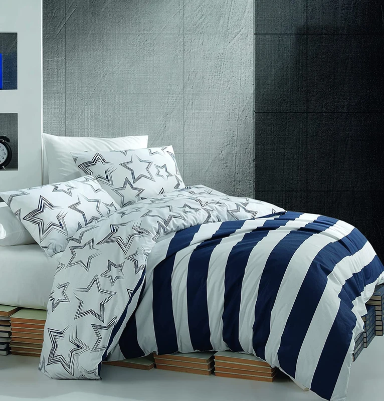 Bonateks, Single Ranforce duvet cover set, 100% cotton, duvet cover: 160 x 220 cm, fitted sheet: 160 x 240 cm, pillowcase: 50 x 70 cm (1 piece)