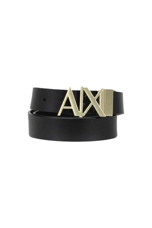 Armani Exchange Gold Ax Buckle Reversible hinge belt Belt,