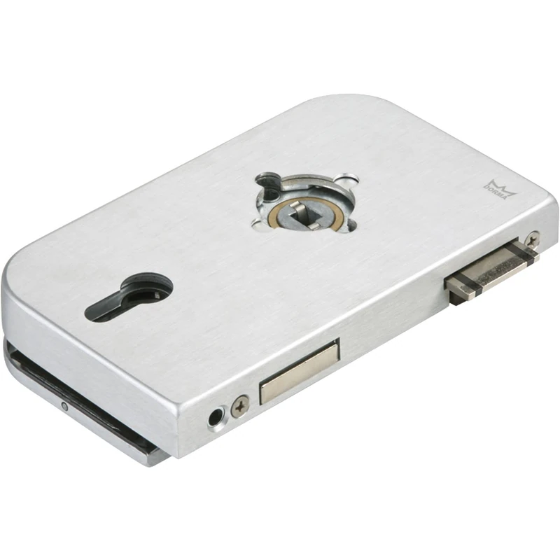 Dorma Glas Junior Office PZ Glass Door Lock with Change, Glass Thickness 8 mm, Glass Fitting Left - Anodised Aluminium Silver