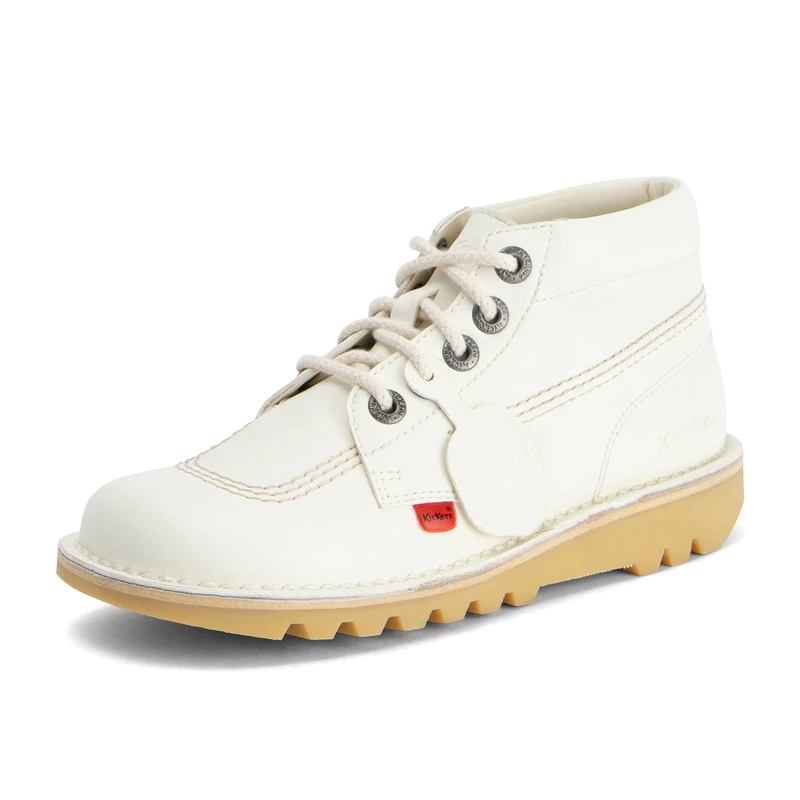 Kickers Unisex's Kick Hi Classic Ankle Boots | Plant Based Material | Extra Comfortable | Added Durability | Premium Quality Ve, White, 10.5 UK - Image 1