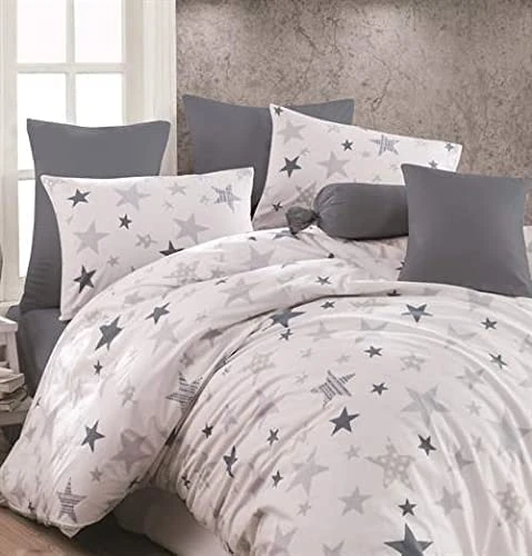 Bonateks, Single Ranforce duvet cover set, 100% cotton, duvet cover: 160 x 220 cm, fitted sheet: 160 x 240 cm, pillowcase: 50 x 70 cm (1 piece)