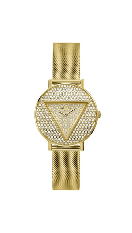 GUESS US Women's Gold-Tone Logo Analog Watch, Gold Tone, Modern
