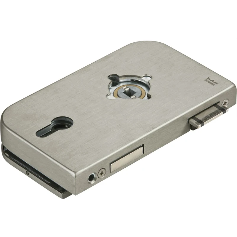Dorma Glas Junior Office PZ Glass Door Lock with Change, Glass Thickness 8 mm, Glass Fitting Left - Aluminium Stainless Steel Effect, 81120015799