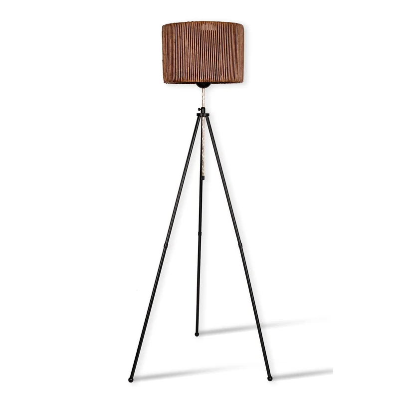 LÁMPARA DE Pie 165 CM. Negro/MARRÓN, TIPO E 27 MAX 45-60 W
