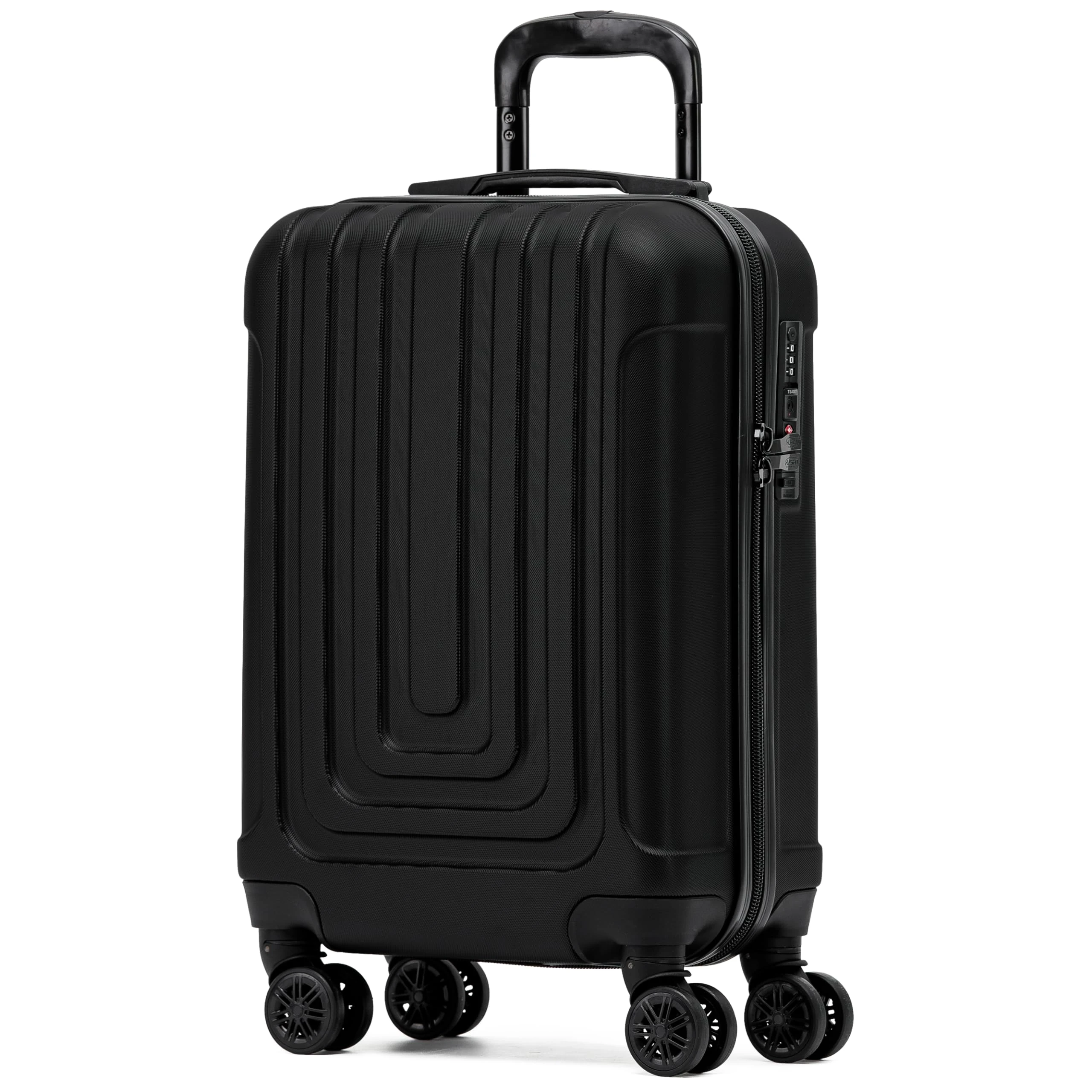 Flight Knight Premium Hard Shell Lightweight Cabin Suitcase - 8 Spinner Wheels - Built-in TSA Lock & USB Port - Luggage Approved for Over 100 Airlines Including easyJet, Ryanair & Jet2-55x35x20cm