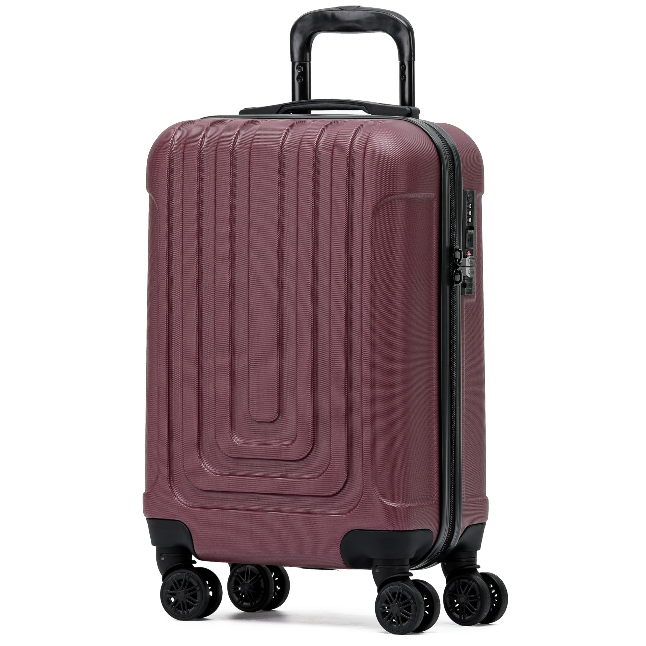 Flight Knight Premium Hard Shell Lightweight Cabin Suitcase - 8 Spinner Wheels - Built-in TSA Lock & USB Port - Luggage Approved for Over 100 Airlines Including easyJet, Ryanair & Jet2-55x35x20cm