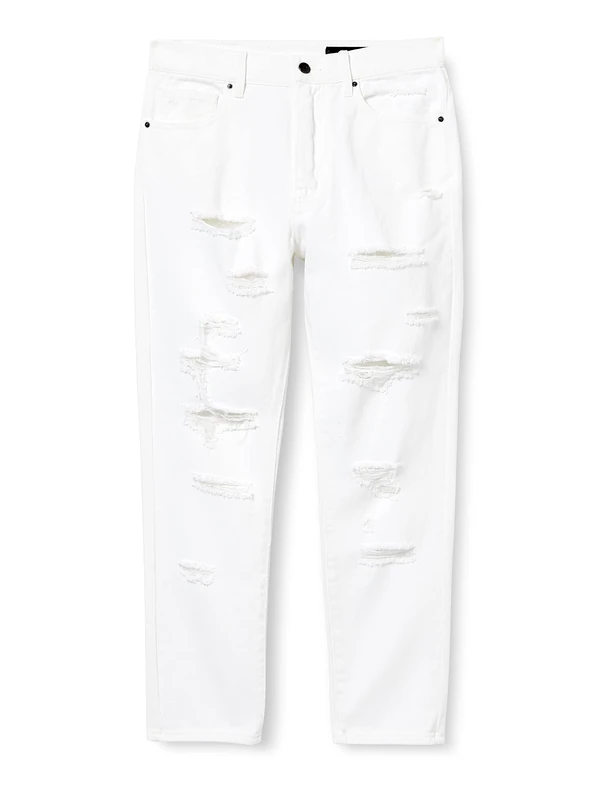 Armani Exchange J51 Mid Waist Woman Jeans ,White ,26