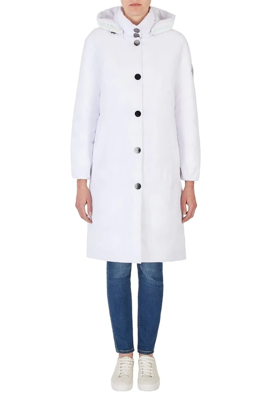 Armani Exchange Women's Sustainable, Logo Tape Hoodie, Light Weight Parka, Black, XS