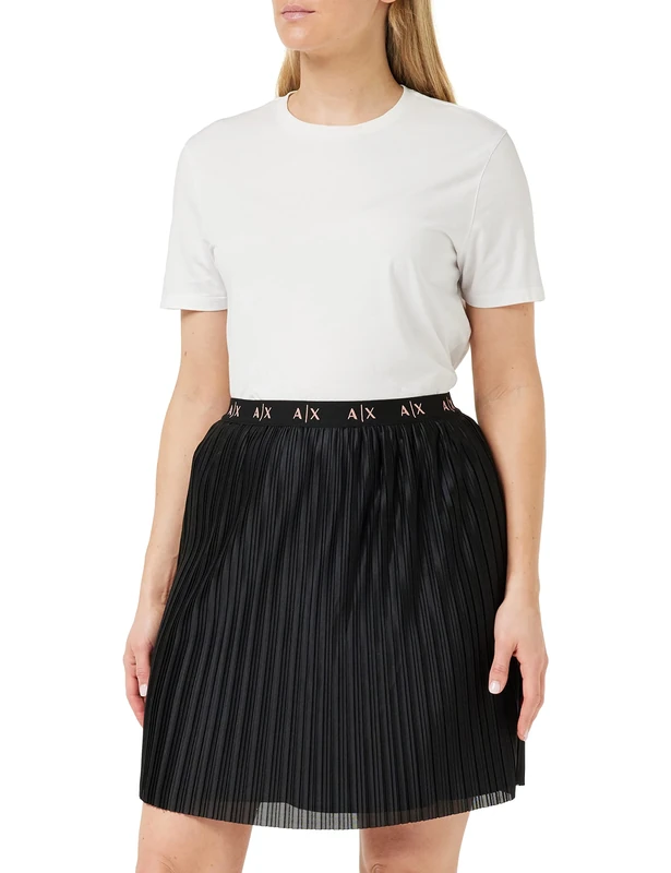 Armani Exchange Women's Main Collection Short Fit Skirt, Black, Extra Large, Black, 3XL