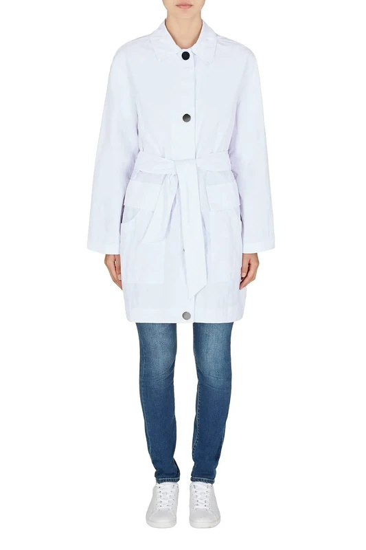 Armani Exchange Sustainable, Cross Gender, Removable Waist Belt Parka, Optic. White, M