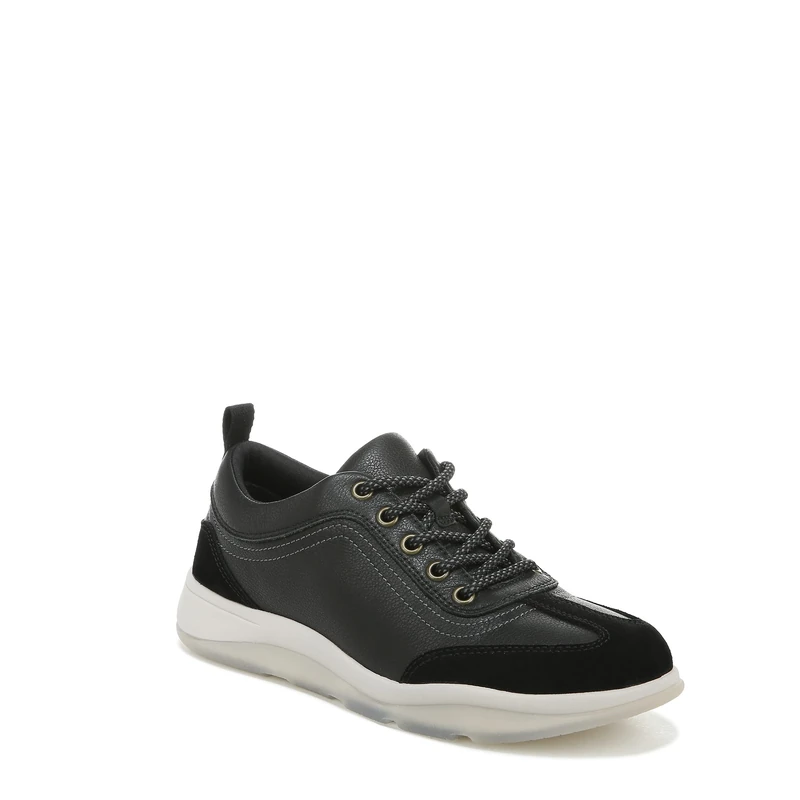 Vionic Women's Trainers - Nyla, Black Tumbled Leather, UK 4, Medium Fit