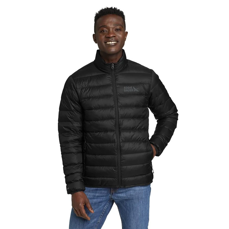Eddie Bauer Men's CirrusLite Down Jacket, Recycled, Black Recycled, Medium