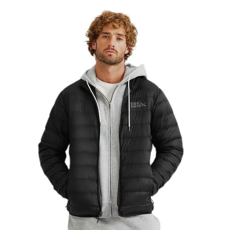 Eddie Bauer Men's Cirruslite Down Jacket, Black Recycled, S