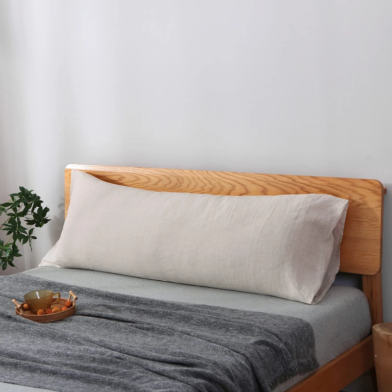 S VICTORY SYMBOL Body Pillowcase,100% French Natural Linen Body Pillow Cover 20"x 54",Super Soft & Breathable & Moisture-Absorbing, Envelope Closure - Image 1